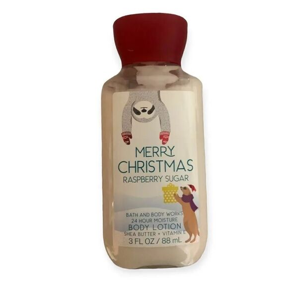 Bath & Body Works Merry Christmas Travel Lotion Raspberry Sugar - Picture 1 of 1